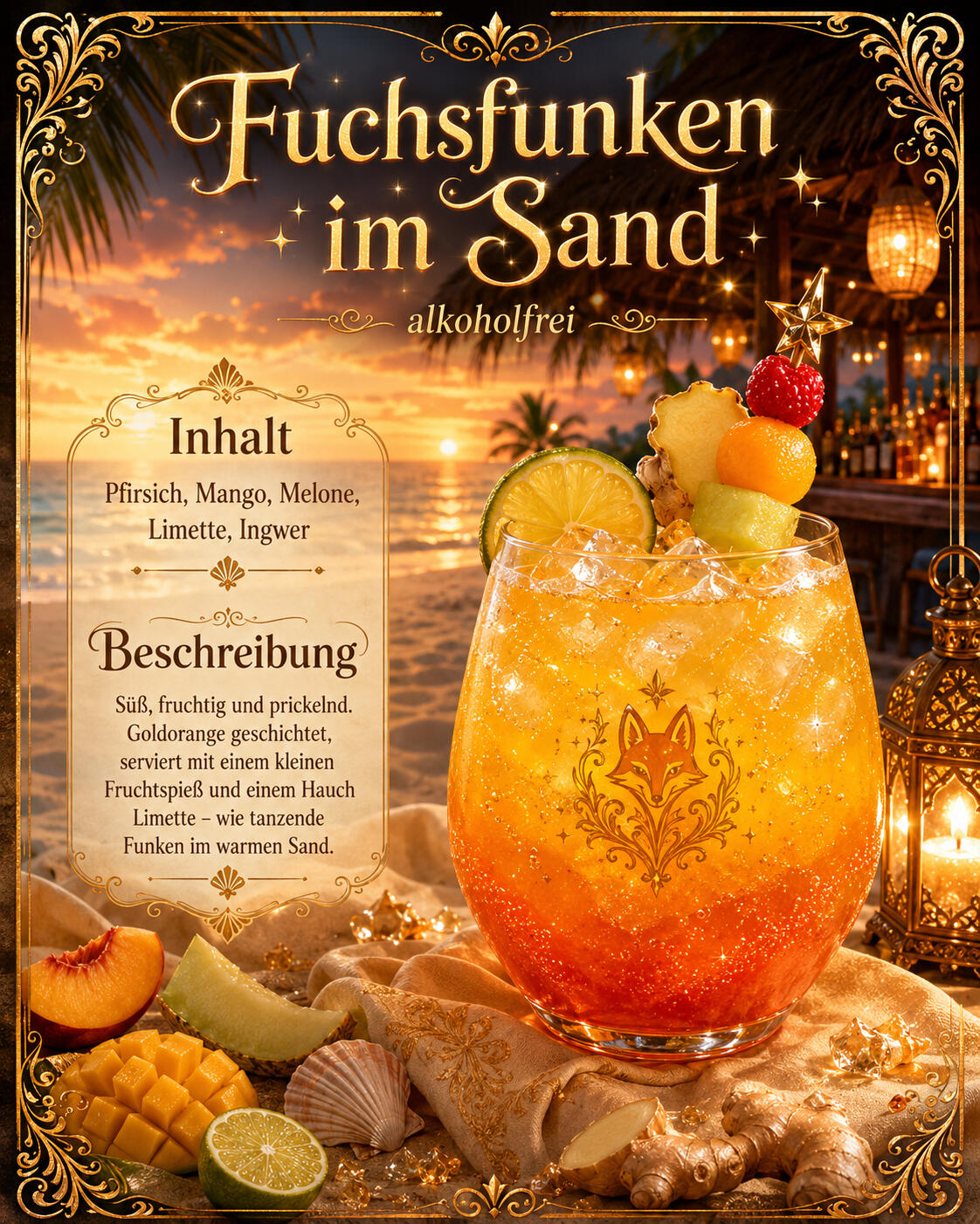 Fuchsfunken im Sand